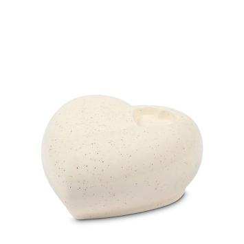 Hart urn in beige keramiek
