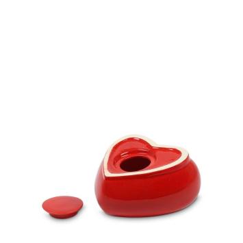 Hart urn in Rood keramiek onderzijde