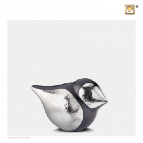 SoulBird mini urn in zilverkleur K561