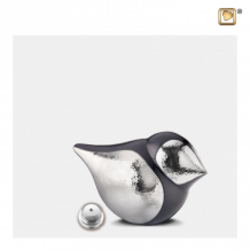 SoulBird mini urn in zilverkleur K561