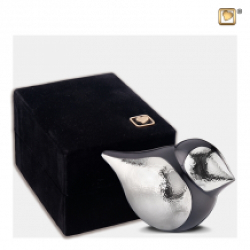 SoulBird mini urn in zilverkleur K561
