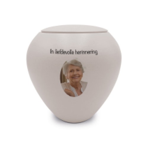 urn ct009 in crèmekleur met foto