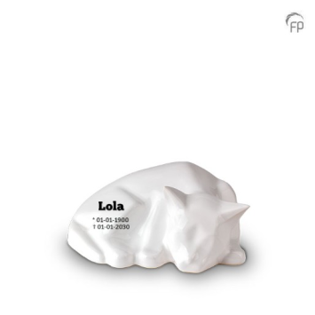 keramiek dieren urn Lola + gravure