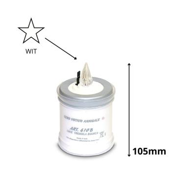 LED jaarkaars Wit (H=105mm)