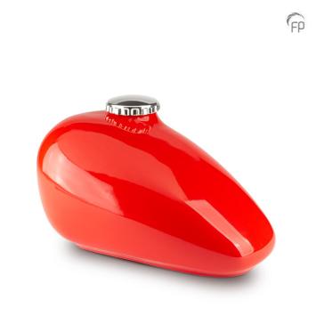 Motor tank urn in rood keramiek