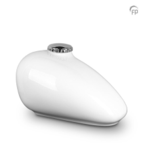 Motor tank urn in wit keramiek