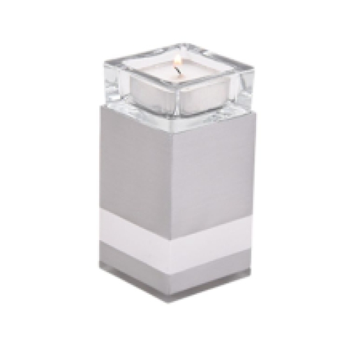 urn met waxine Raya met vierkant blanc glas