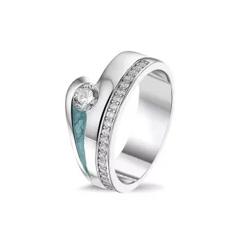 SeeYou ring in zilver: Aqua