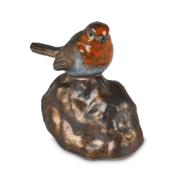 Roodborst mini urn van keramiek