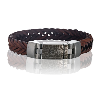 lederen armband L087-302 donkerbruin