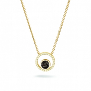 Ashanger Rond met zirkonia: Yellow-Plated