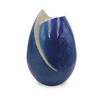 tulp urn in donkerblauw keramiek