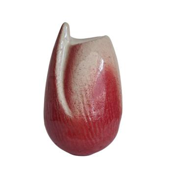 tulp urn in keramiek - rood verloop