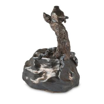 Roodborst urn van keramiek