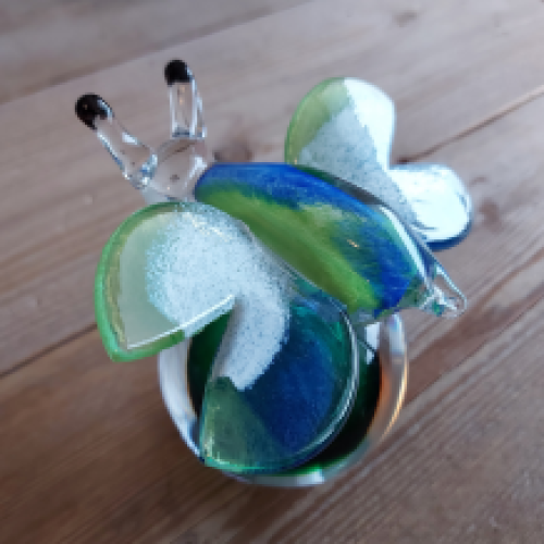 Vlinder mini urn van glas