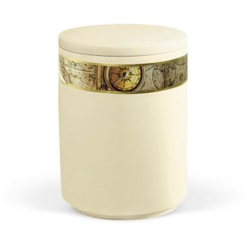 Zee urn Zandbeige met kompas decorband