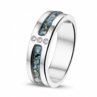 SeeYou ring in zilver met zirkonia + 2 askamers