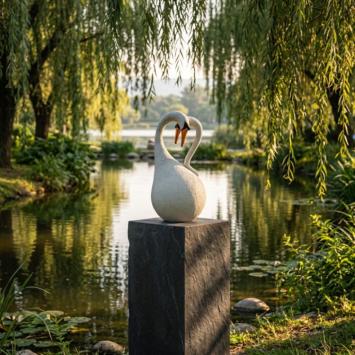 zwanen urn in natuurlijke kleuren