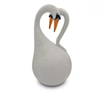 zwaan urn in wit keramiek